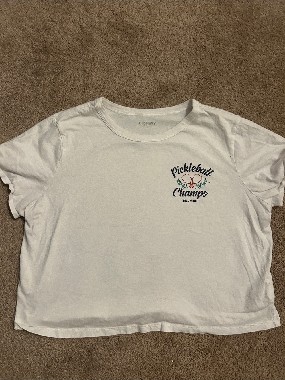 Old Navy White Pickleball 🥒Champs Graphic Tee